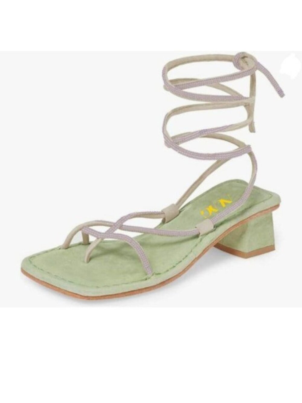 Green Sexy Gladiator Block Low Heel Sandals Ankle Strap Open Square Toe Shoes